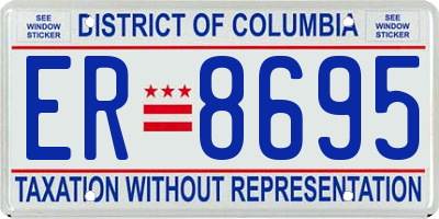 DC license plate ER8695