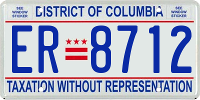 DC license plate ER8712