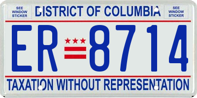 DC license plate ER8714