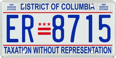 DC license plate ER8715