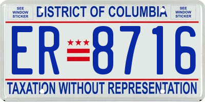 DC license plate ER8716