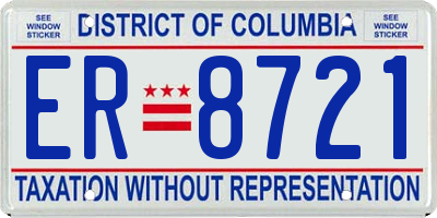 DC license plate ER8721