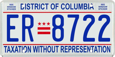 DC license plate ER8722