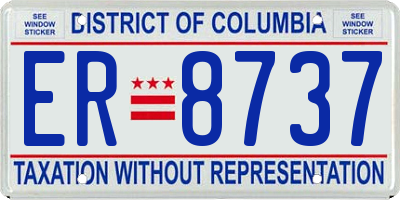 DC license plate ER8737
