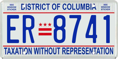DC license plate ER8741