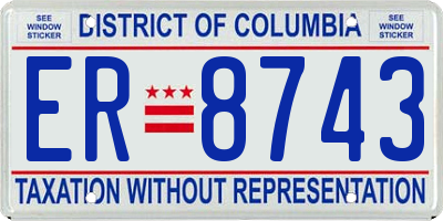 DC license plate ER8743