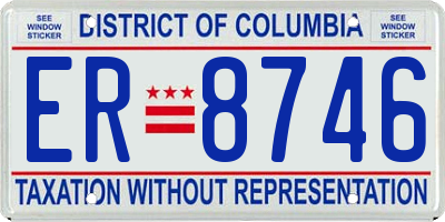 DC license plate ER8746
