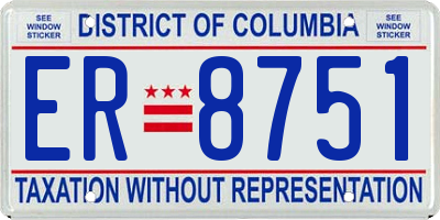 DC license plate ER8751