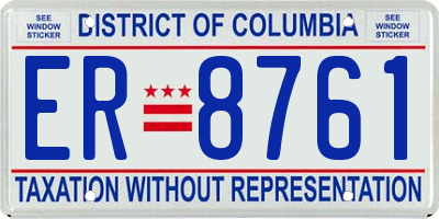 DC license plate ER8761