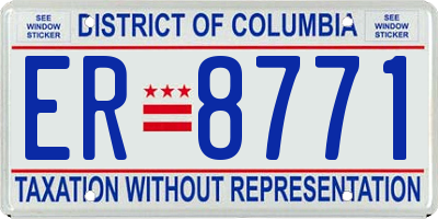 DC license plate ER8771