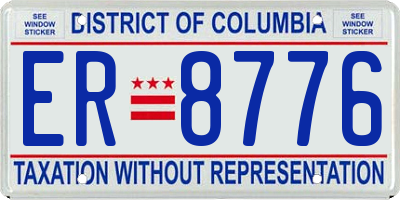 DC license plate ER8776