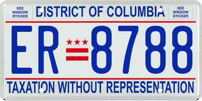 DC license plate ER8788