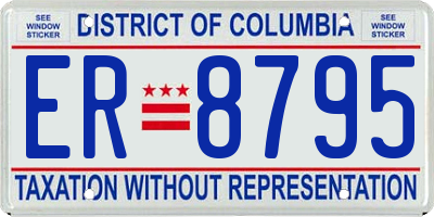 DC license plate ER8795