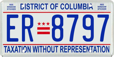 DC license plate ER8797
