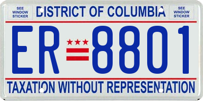 DC license plate ER8801