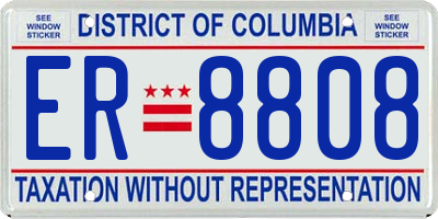 DC license plate ER8808