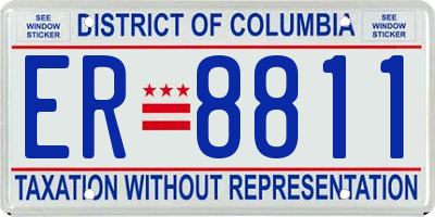 DC license plate ER8811