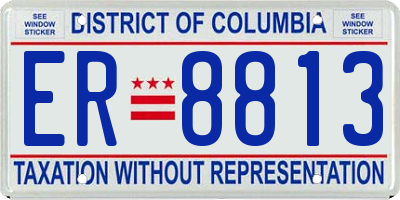 DC license plate ER8813