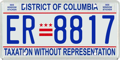 DC license plate ER8817