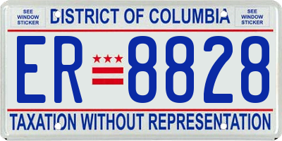 DC license plate ER8828