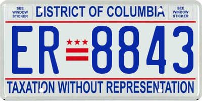 DC license plate ER8843