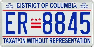 DC license plate ER8845