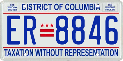 DC license plate ER8846