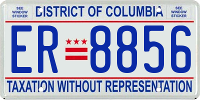 DC license plate ER8856