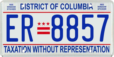 DC license plate ER8857