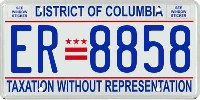 DC license plate ER8858