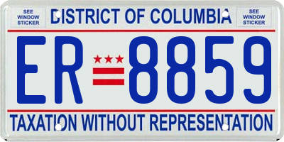 DC license plate ER8859