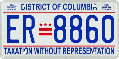 DC license plate ER8860