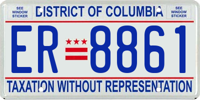 DC license plate ER8861