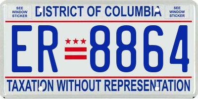 DC license plate ER8864