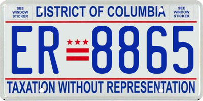 DC license plate ER8865