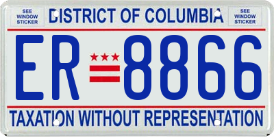 DC license plate ER8866