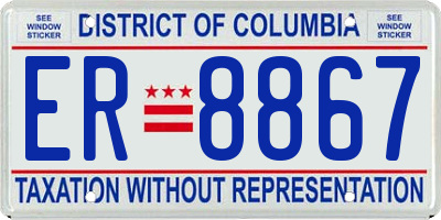 DC license plate ER8867