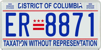 DC license plate ER8871