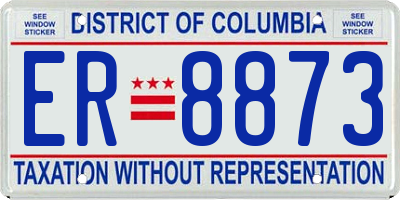 DC license plate ER8873
