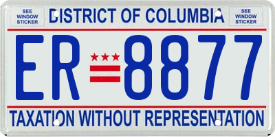 DC license plate ER8877