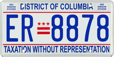 DC license plate ER8878