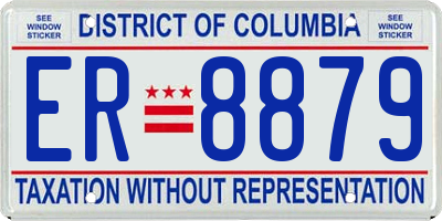 DC license plate ER8879