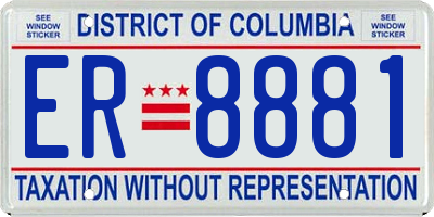 DC license plate ER8881