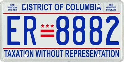 DC license plate ER8882
