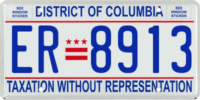 DC license plate ER8913