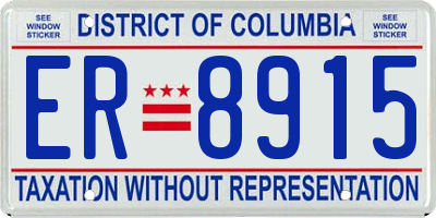 DC license plate ER8915