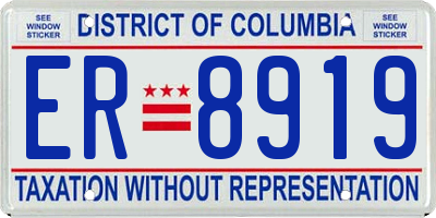DC license plate ER8919
