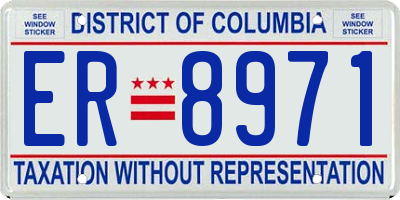 DC license plate ER8971