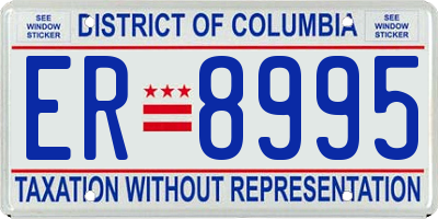DC license plate ER8995