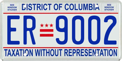 DC license plate ER9002